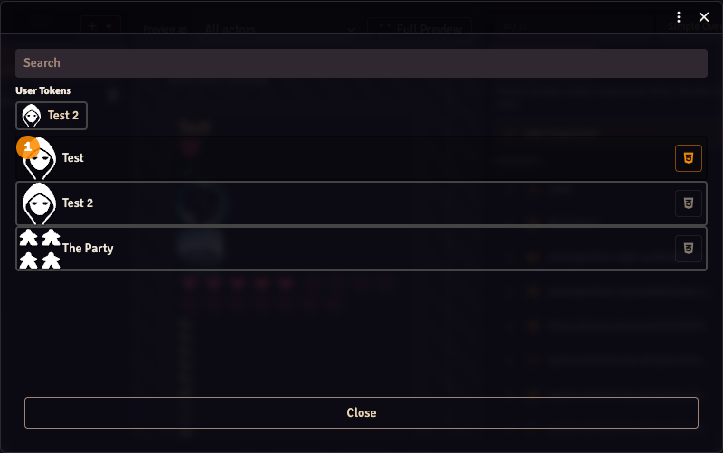 Actor Selection UI