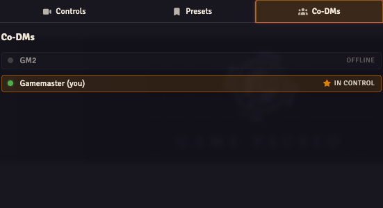 Director Co-DMs tab