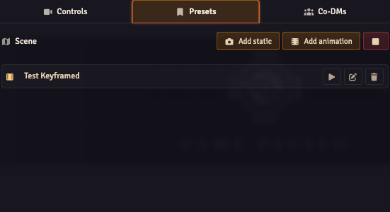 Director Presets tab