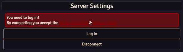 Logging in