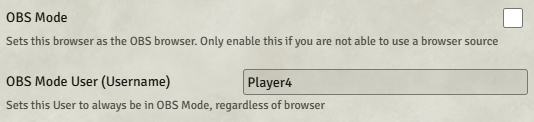 Manual OBS Mode settings
